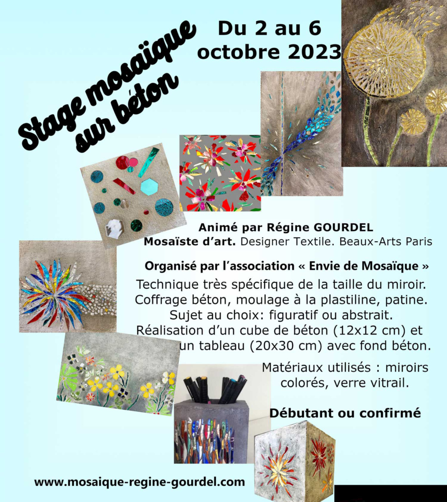 Workshop Mosaik auf Beton, Régine Gourdel, 2023