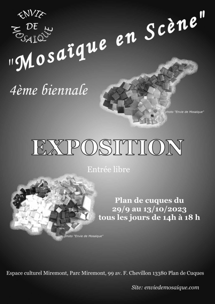 Poster der Ausstellung "Mosaique en Scene in Plan-de-Cuques, 2023